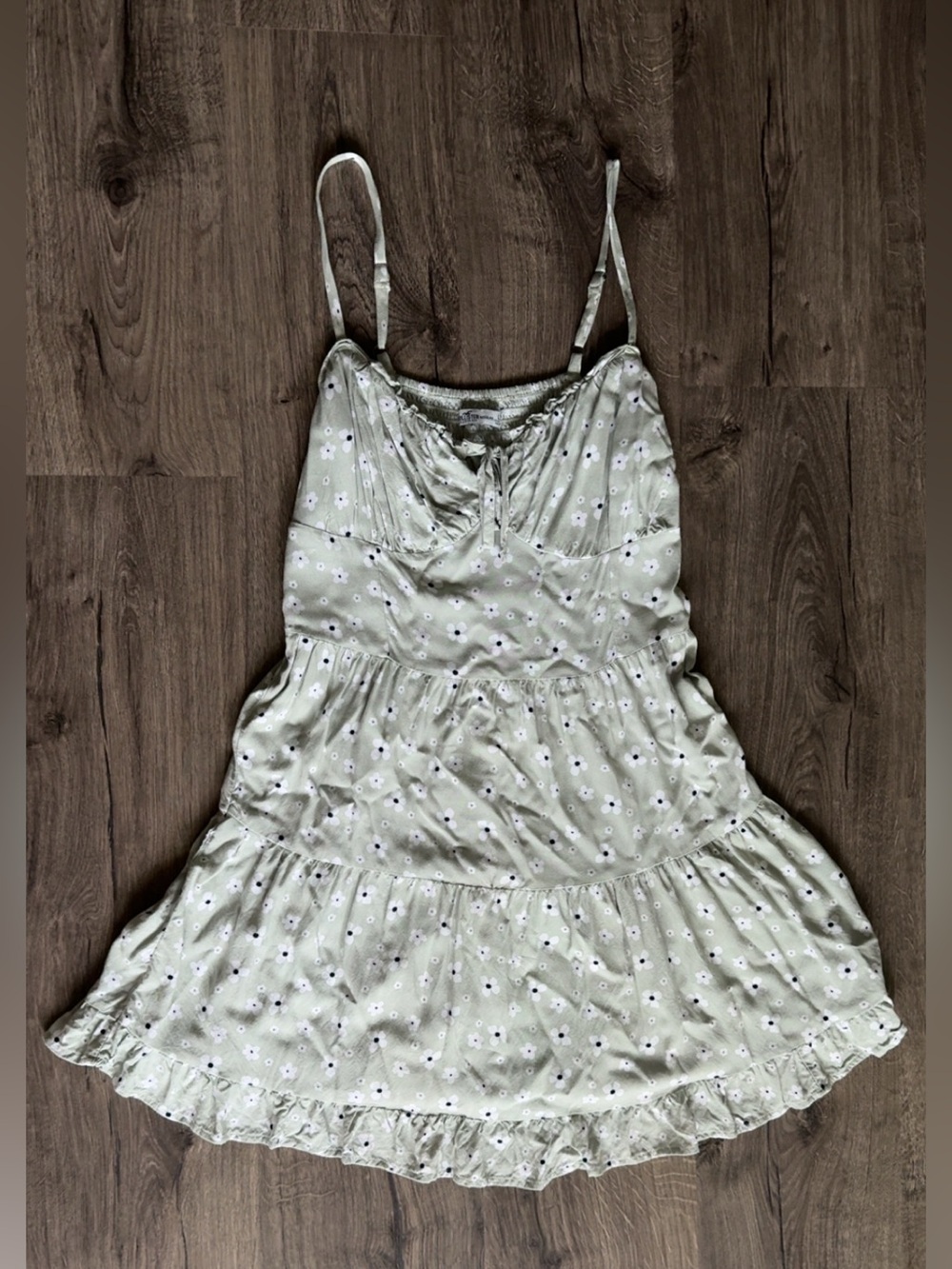 Hollister Light Green Floral Baby Doll Dress